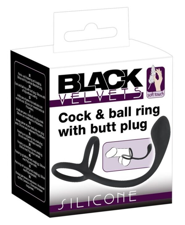 Cock & Ball Ring With Butt Plug