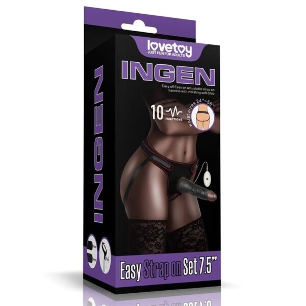 Vibrating Easy Strapon Set 7.5 Black
