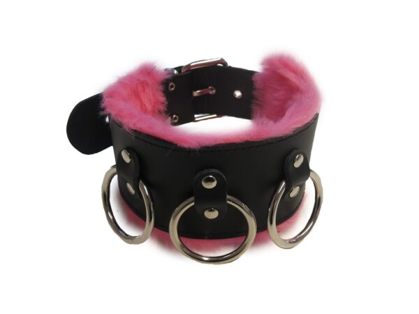 Pinkki Belle Nahkainen Kaulapanta