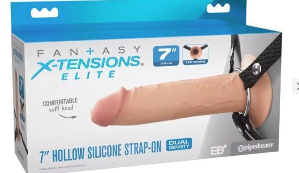 Hollow Silicone 7" Strap-On